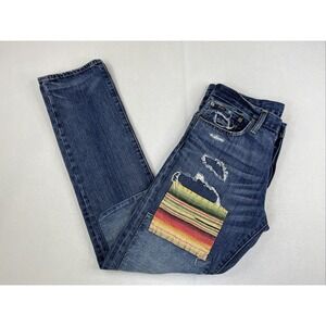 POLO RALPH LAUREN Men's Varick Slim Straight Serape Patch Distress Jeans $398